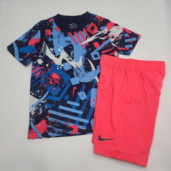 Nike boys' Dri-Fit tee and shorts set size 6 - Picture 1 of 8
